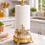 paper towel holder with crystal knob