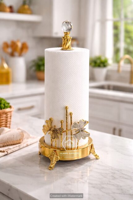 paper towel holder with crystal knob