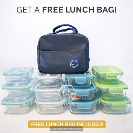 Partitioned  glass lunch box set