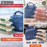 Glass lunch box with free lunch bag
