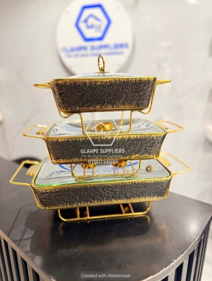 chaffing dishes vintage black