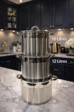 Stainless steel cookware set (10L,12L,15L)