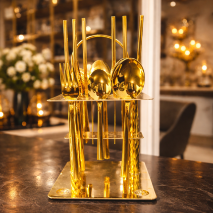 24pieces gold cutlery set