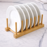 6slot bamboo plate stand