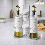 5-Piece Oil Dispenser Set marble design