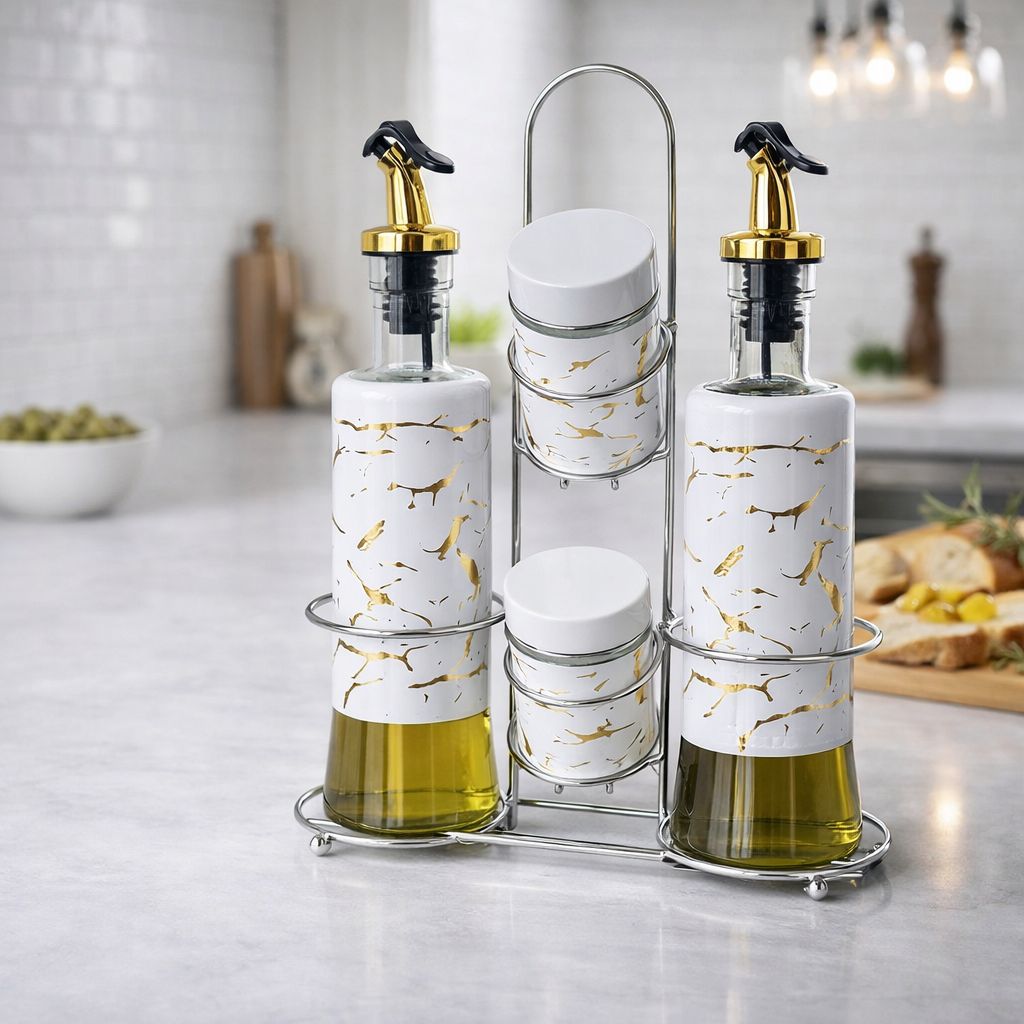 IMG-20260322-WA0002 5-Piece Oil Dispenser Set marble design - Image 1