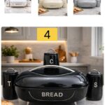 Bread bin with 3 cannister set (Unique design)