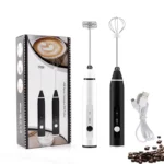 Rechargeable milk frother 2in1