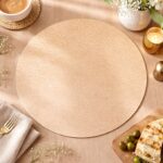 Round faux leather table mat