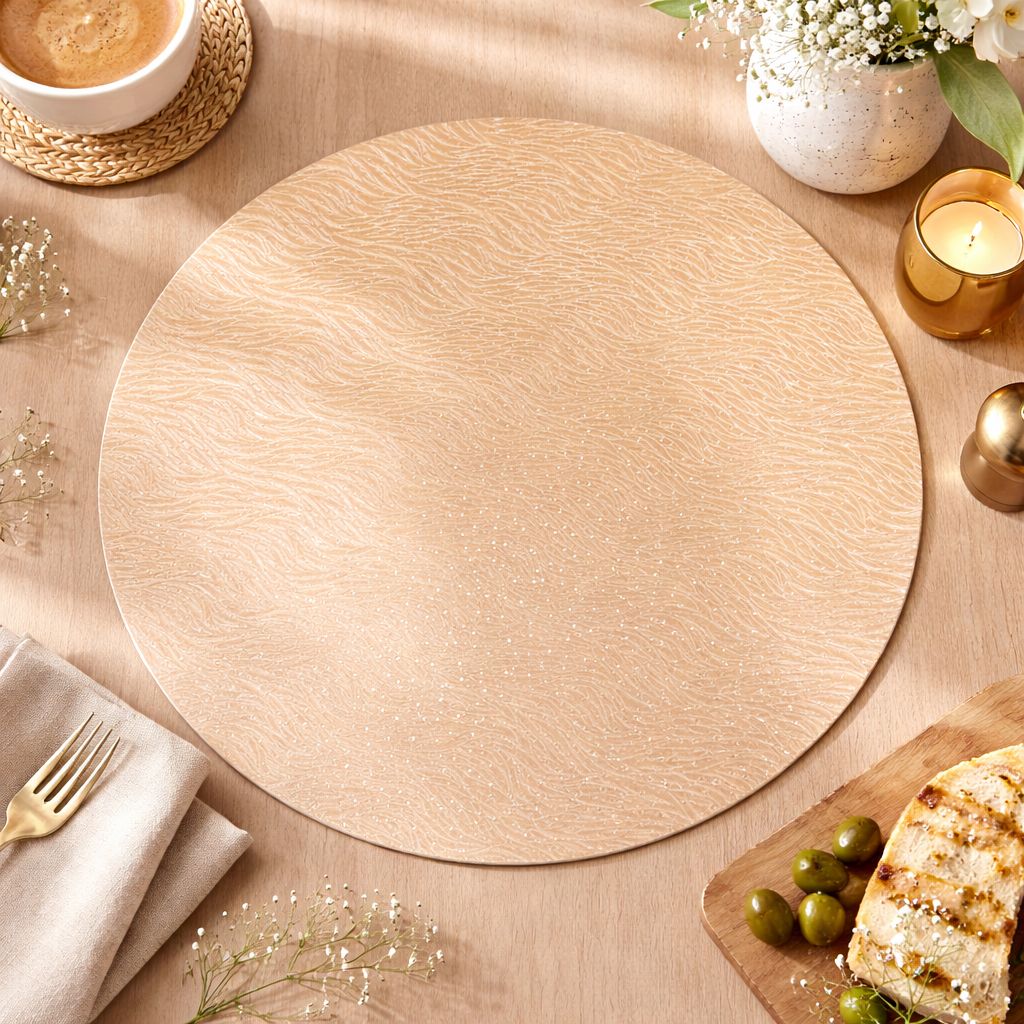 cb4e92c5-47c2-490e-9fa6-743ba359ee2c Round faux leather table mat - Image 1