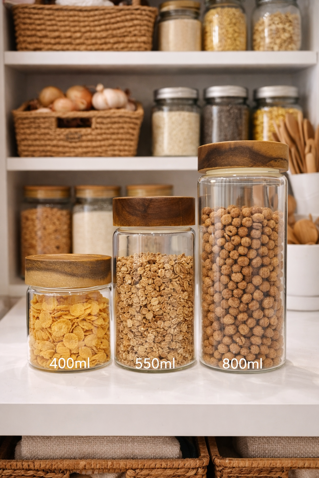 64A6A7DF-E61E-4ED6-A461-DE887828A14B Glass storage jars - Image 1
