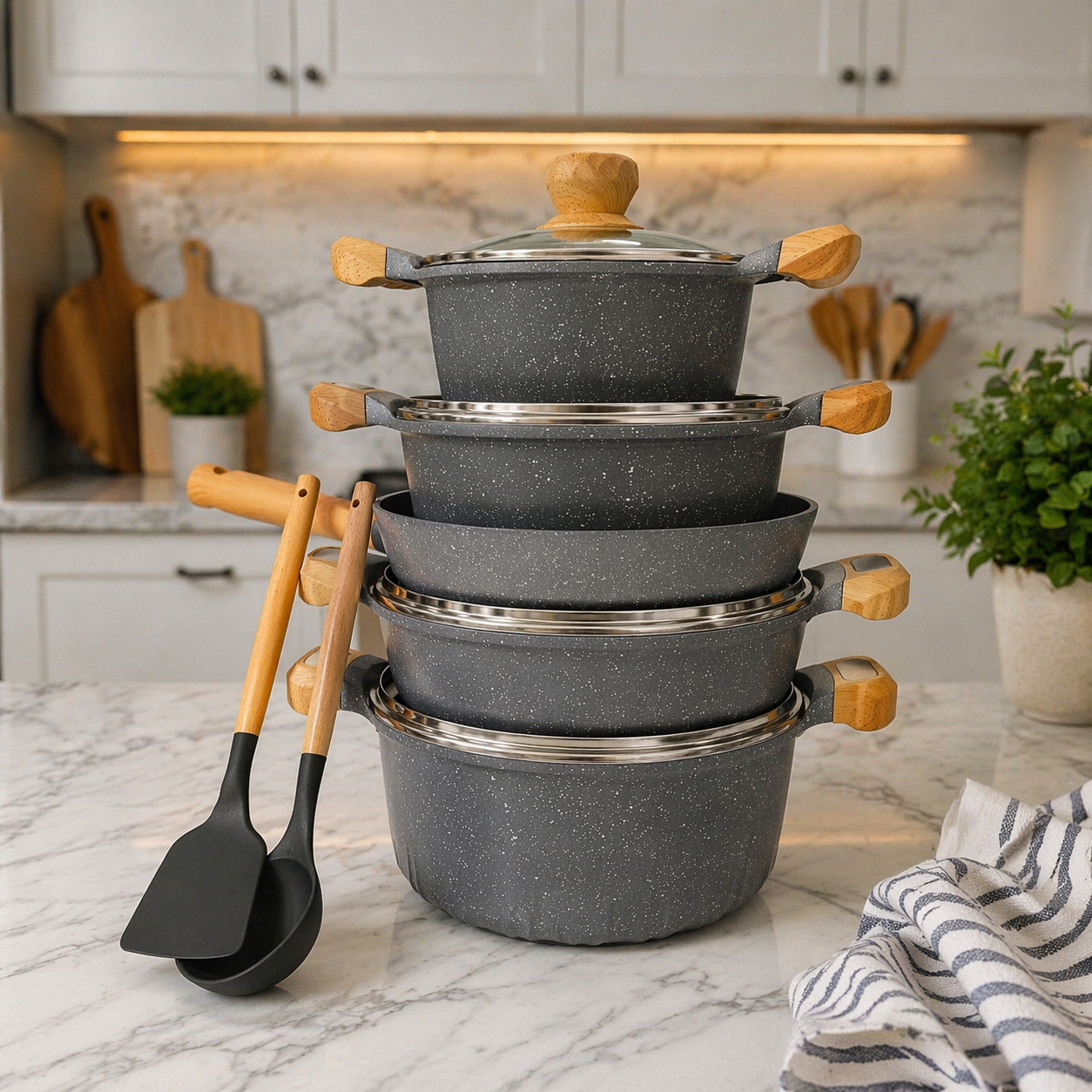 7F94A2AD-E1B0-4D13-9EC9-B224760011C7 UCC Life Granite Cookware Set - Image 1