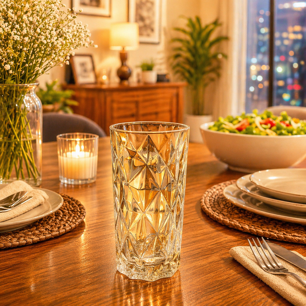 8990A3F8-C0E8-48C1-8099-A3D05DB22476 Gold textured Glass - Image 1