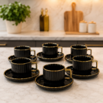 Black and Gold Cup and saucer set