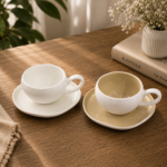 Irregular Tea cup and Saucer
