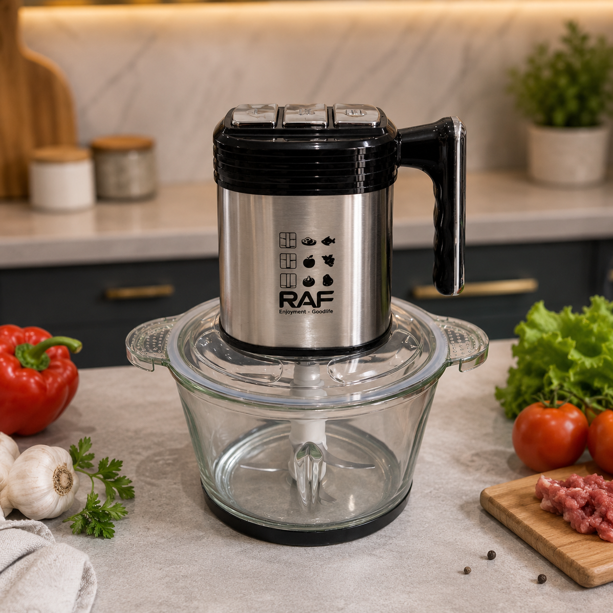 04613C7C-28FA-4DE1-934C-969BA96C92EB RAF Glass Electric food chopper - Image 1