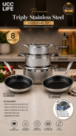 UCC life Stainless Steel Cookware set 8 pieces
