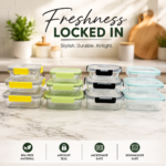 Glass containers with lunch bag