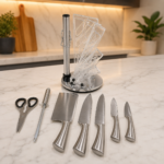 Knife set stainless steel  with rotatable rack - Image 2