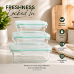 Glass containers with lunch bag - Image 3
