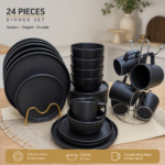 24 pieces black dinner Set