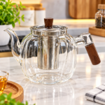 Heat resistant glass tea pot