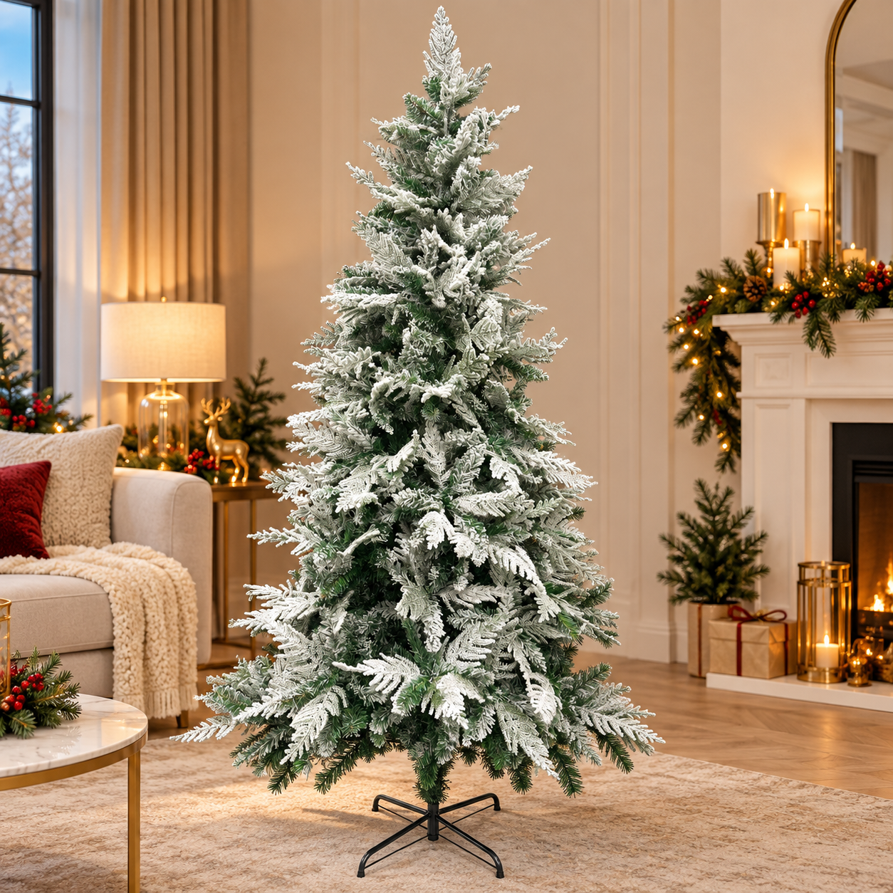 DD90A554-EEC9-47FC-89DE-865D6A0A1D40 Snow flaked Christmas Trees - Image 1