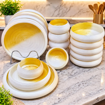 18 pieces Glass Frosted Dinner set