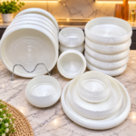 18 Pieces Glass Frosted Dinner Set
