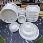 18 Pieces Glass Frosted Dinner Set - Image 2