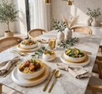 18 pieces Glass Frosted Dinner set - Image 4